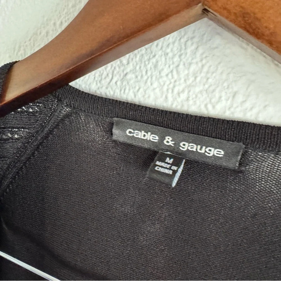 Drape Collar Staple Cardigan Sweater Layering Open Knit Open Front Medium - Picture 4 of 10